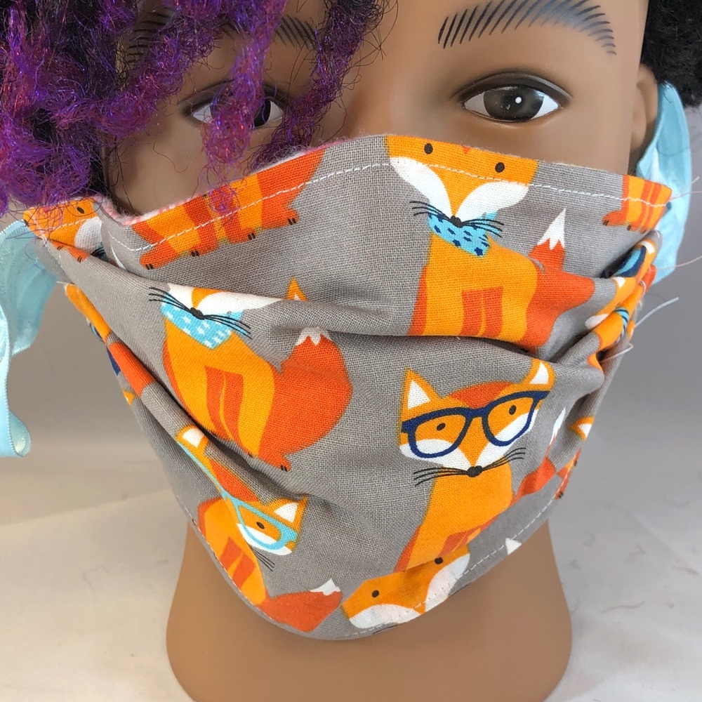 Two sided handmade face mask with soft nose wire